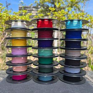 비즈톡 [Y1-24-00]인견매듭실 1mm 전통매듭끈 꼰세사끈 묵주 염주팔찌용 21종 모음 (롤단위)