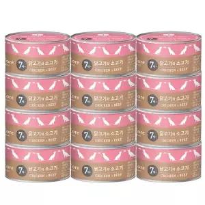 네츄럴코어 시니어 닭고기 소고기 캔 95g x 12개 강아지 캔 간식