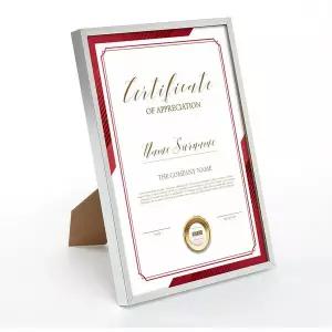 [보리보리/도토로]모던라인 평면 상장액자(A4) (실버)탁상용 자격증액자