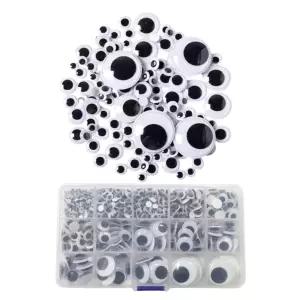 접착식 수납합 1p 무빙아이 크기혼합 인형눈 스티커눈알 30g 사각통 창작놀이 소중대