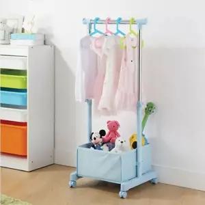 KT 고급 어린이행거(블루)/편리한/좁은공간/키즈/의류/아이방/수납/행거/바구니/옷/스탠드/옷걸이/이동식