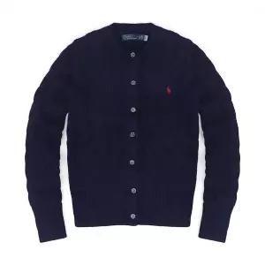 폴로 랄프로렌 우먼즈 케이블 니트 코튼 크루넥 가디건 네이비 (PO-CD1)