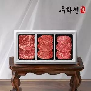 갤러리아 암소 숙성한우 1등급 등심 구이 선물세트 4호(등심+안심+채끝/총900