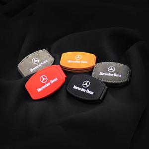 벤츠 전차종 호환 로고인쇄 안전벨트 가죽 자석 고정클립 마그네틱 스토퍼 벨트락