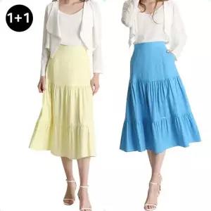 [11더블특가] G.모데나 하이 린넨 티어드 스커트 2종