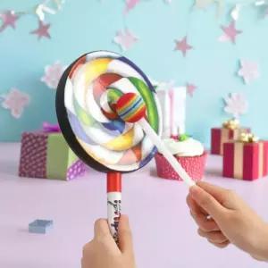 캐스B 롤리팝드럼 맑은소리 유아 핸드드럼 (중 15cm) 악기놀이 작은북 소고 북치기