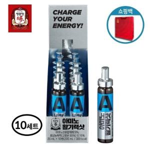 정관장 아미노 활기력 샷 20ml 100병 + 쇼핑백 포함 - 홍삼농축액 홍삼정 홍삼원 골드