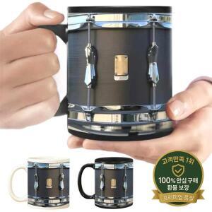 블랙 빈티지 드럼 머그잔 재미있는 선물 창의력 커피 컵 또는 애호가용 세라믹