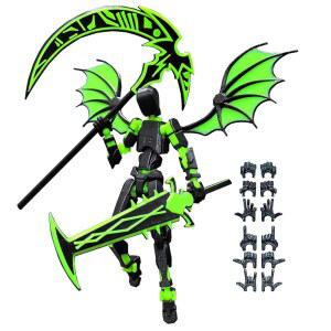 T13 액션 피규어(조립 완료) 타이탄 13 로봇 피규어 3D 프린팅 더미 피규어 관절 수집가용 럭키 선물 데스크톱 장식 무네코 데 아시온(블랙 그린)