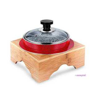 카엔 뚝배기 압력돌솥 나무받침 밥 돌솥세트 13.5cm 밥누릉지 누렁지 가마솥 누룽지pqr528