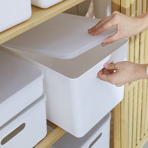 국내산 팬트리 뚜껑 수납함 정리 보관함 다용도 리빙박스 손잡이3호 36.5x26x24cm