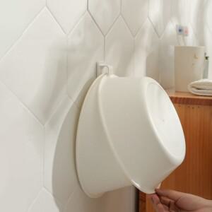 세수 대야 후크 화이트 걸이 욕실 정리 대야 거치대 무타공 부착식