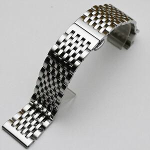 갤럭시 워치 스트랩  곡선 끝 스테인레스 스틸 시계 밴드 18mm 교체 스트랩 나비 걸쇠 팔찌 실버