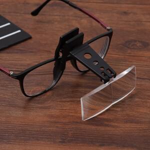 납품전문 광학 확대경 접이식 클립, 안경 루페, ABS 아크릴, 내구성 85x30mm, 3 렌즈, 1.5X, 3.5X