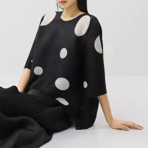 플라라 (88까지)플리츠썸머도트블라우스