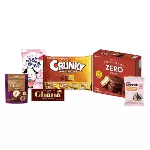 스위트 믹스 6종 세트(제로초코파이,가나헤이즐넛,가나,키세스,미니크런키,말랑카우)