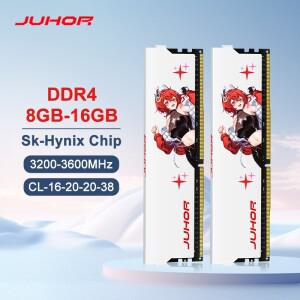 [호환] JUHOR Memoria Ram DDR4 16G 8G 3200MHz 8GX2 데스크탑 게임 키트 메모리