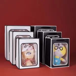 노리스  투명창 직사각 쇼핑백 답례품 케이크 화분 고급 무지 종이 가방