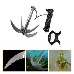 접이식 수초제거기 로프10M 톱니모양 날 낫 칼 갈퀴 민물낚시용품