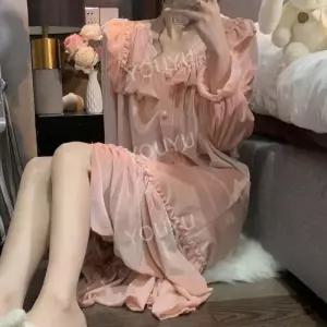 전참시 잠옷 여성 울랄라 파자마 홈웨어 실크 원피스 핑크 슬립 