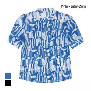 [미센스] 투톤프린트 반팔 블라우스_MB46BLM115Z