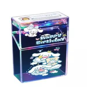 쿠로미 케이스 라이터 담배케이스 LED 시나모롤 품품푸린 카와이 투명 파우치 휴대용