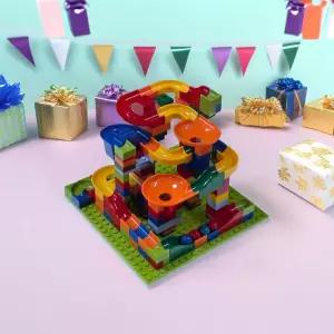 트랙 만들기 창착용 빌딩 블록 마블런 (88pcs) 슬라이드 블록 구슬 트랙 조립 장난감