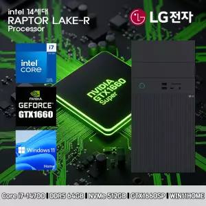 LG 데스크탑 코어i7 14세대 GTX1660SP 컴퓨터 B90MV-I7AR4SD-GTX1660SP WIN11 i7-14700 64GB SSD512GB