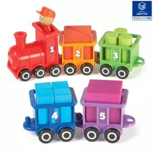 러닝리소스 수세기 기차 블럭 5색 기차놀이 모형 블록 숫자세기 색깔 모양인지 소근육발달
