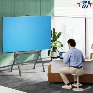 현대AV HD-P212 초대형 TV 이동식 스탠드(이젤 디자인), 최대 100인치/120kg/VESA 900x600mm 호환, TV 높이 조절 지원, 선반 및 카메라 다이 기본 제공, 매트챠콜 색상, 한글 설치안내서 제공