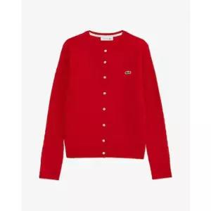 라코스테 브랜드관 여성 25FW 케이블 크루넥 가디건 AF092E-55N 240레드 271331