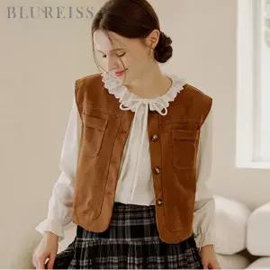 [블루레이스] 스티치 포켓 스웨이드 조끼_B5F1VT4901