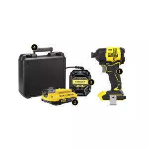 스탠리 SBI811D1K 임팩 드라이버 20V 2A 1개 세트