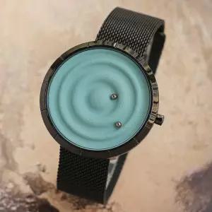 시각장애인시계 중력 맹인 점자 마그네틱 손목시계 마그네틱 시계-블랙+화이트