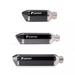 오토바이머플러 소음기 튜닝 바이크 소음기 마후라 소형-블랙