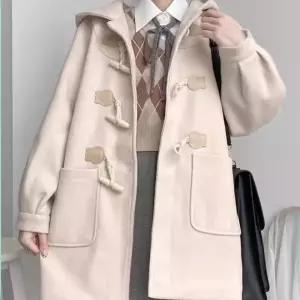 떡볶이코트 캐주얼 점퍼 연말룩 후드 더플 울