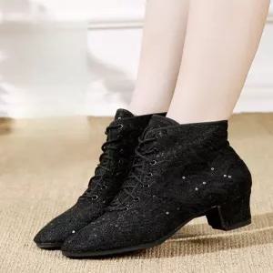 라인댄스슈즈 라틴화 부츠신발 여자 하이탑 메트로