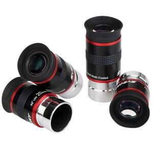 SVBONY 망원경 접안 렌즈 FMC 광대역 녹색 필름 망원경 액세서리 1.25 68도 초광각 접안 렌즈 세트(6mm 9mm 15mm 20mm)