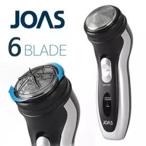 조아스 충전식 전기면도기 강력회전식 6날/면도기충전기/면도기휴대용/무선면도기/소형전기면도기