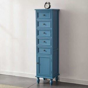 폭 좁은 서랍장 보관함 원목 거실 틈새 미니 5단 나무 수납장