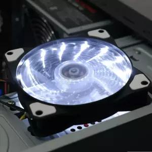 가성비 본체후면쿨러 PC 배기 냉각펜 흰색LED