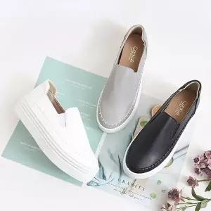 여성 키높이 매듭장식 편한 사이드 밴딩 통굽 슬립온-WC89BD7