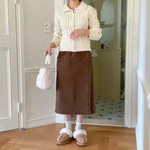 여자 겨울 허리밴딩 치마바지 랩스타일 롱 팬츠_4