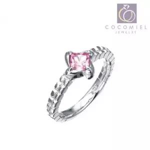 [콩심팥심]순은반지 커플링 은반지 우정 실버반지 큐빅 핑크 R-3