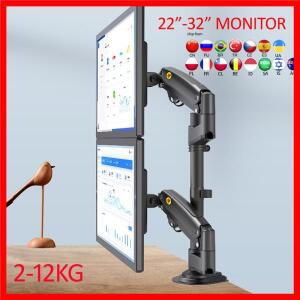 NB H180 더블 모니터 데스크 거치대 암 가스 용수철 풀 모션 LCD TV 마운트 듀얼 암 클램프 브래킷 17 인치