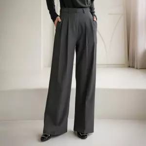 [시크라인] (~XXL까지)(기장선택) 제니언 하이웨스트 핀턱 와이드 슬랙스 가을 오피스룩 모임룩 격식룩 빅사이즈