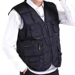 브이넥 남성 포켓 패딩 조끼 누빔 작업 조끼 베스트