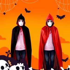 양면 할로윈 망토 블랙 레드 드라큐라 뱀파이어 마녀사냥 파티 맞춤의상 패션 할로윈 형 양면