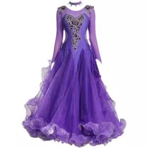 왈츠드레스 공연복 치마 무용복 여성 왈츠복 모던 탱고