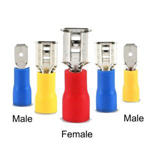 2 8mm 4 6 3mm 플러그 스프링 암 수 스페이드 콜드 압착 단자 커넥터 50 개, 전선 세트